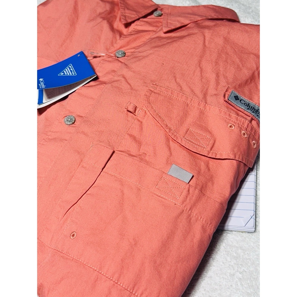 Columbia Men's XL PFG Long Sleeve Vented Fishing Shirt Sorbet Orange NWT